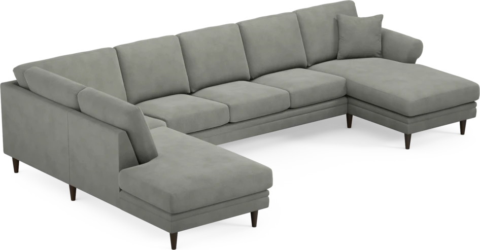Eden - 3-sits soffa med divan vänster och schäslong höger - Grå