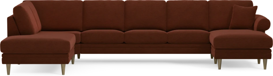 Eden - 3-sits soffa med divan vänster och schäslong höger - Orange