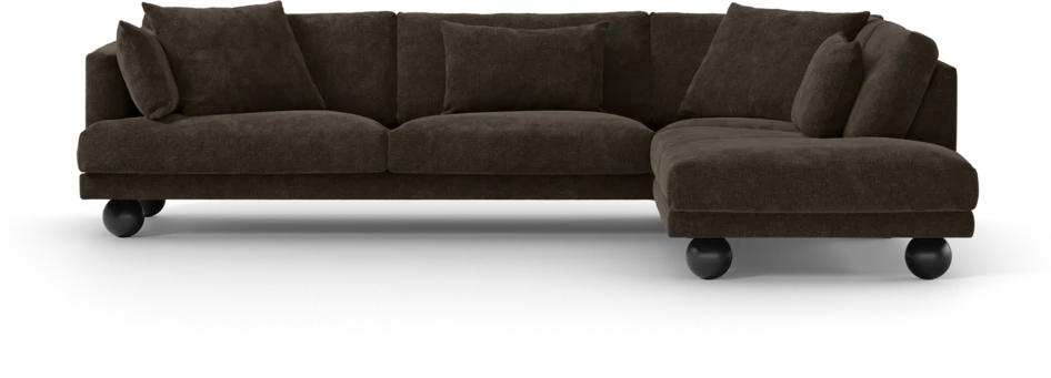Harper - 3-sits soffa med divan höger - Brun
