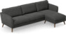 Bridge - 3-sits soffa med schäslong höger - Svart