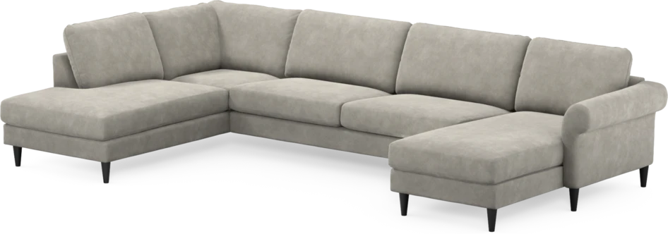 Bridge - 3-sits soffa med divan vänster och schäslong höger - Grå
