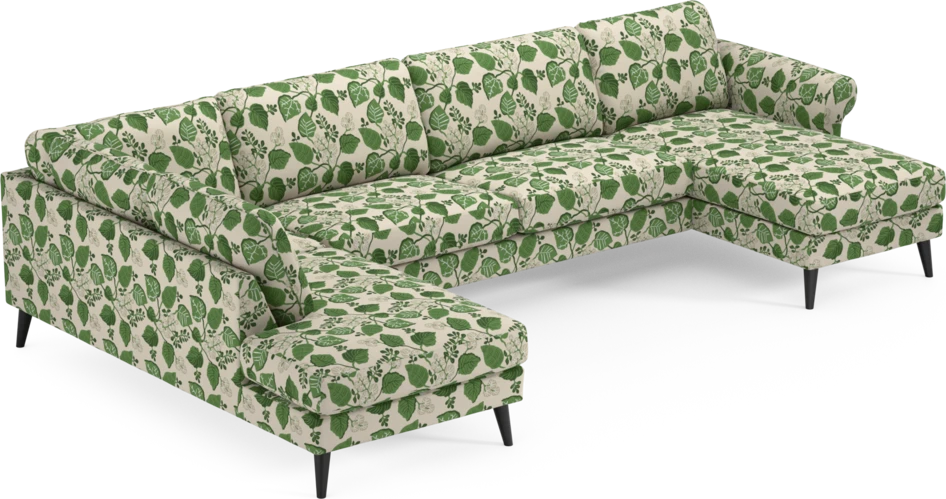 Bridge - 3-sits soffa med divan vänster och schäslong höger - Grön
