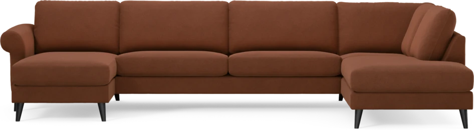 Bridge - 3-sits soffa med schäslong vänster och divan höger - Orange