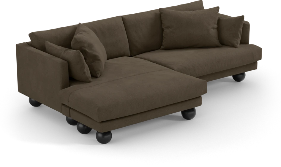 Harper - 4-sits med schäslong XL vänster - Brun