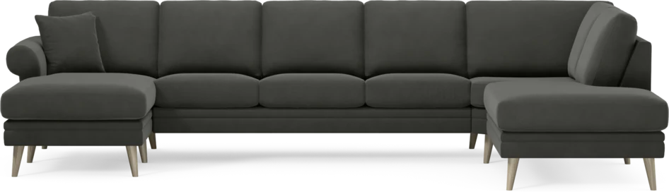 Eden - 3-sits soffa med schäslong vänster och divan höger - Grå