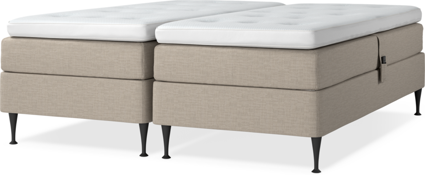 Delux Sense - Ställbar säng, dubbelsäng med bäddmadrass - Beige