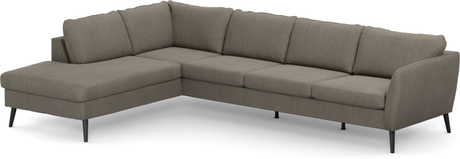 County - 3-sits soffa med divan vänster - Brun