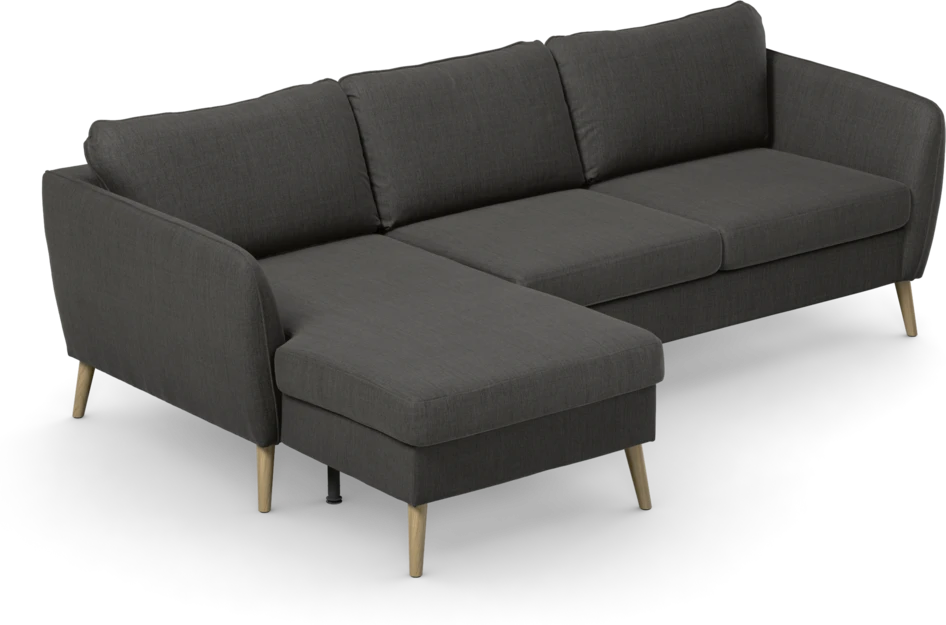 County - 3-sits soffa med flyttbar schäslong - Grå