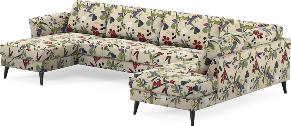 Bridge - 3-sits soffa med schäslong vänster och divan höger - Flerfärgad