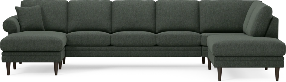 Eden - 3-sits soffa med schäslong vänster och divan höger - Grön