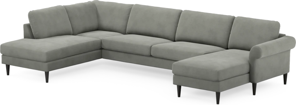 Bridge - 3-sits soffa med divan vänster och schäslong höger - Grå