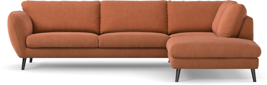 Madison Lux - 3-sits soffa med divan höger - Orange