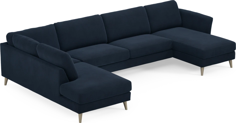 Bridge - 3-sits soffa med divan vänster och schäslong höger - Blå