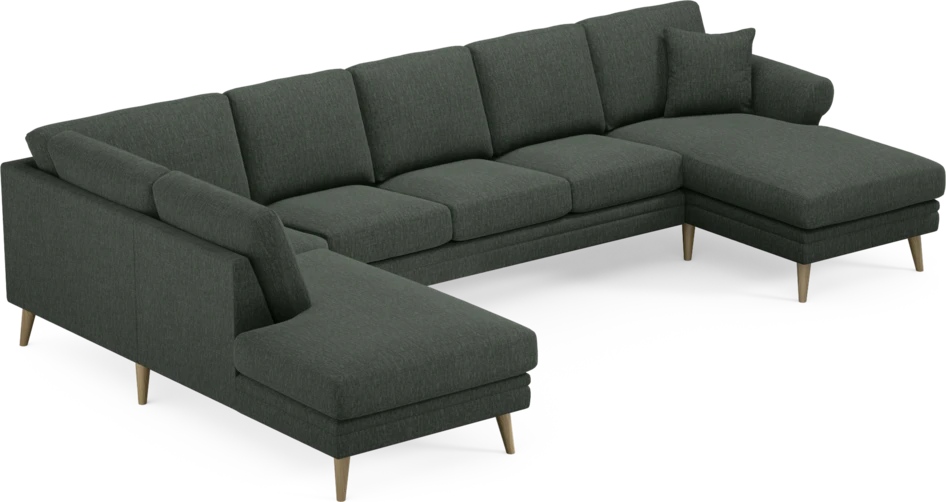 Eden - 3-sits soffa med divan vänster och schäslong höger - Grön