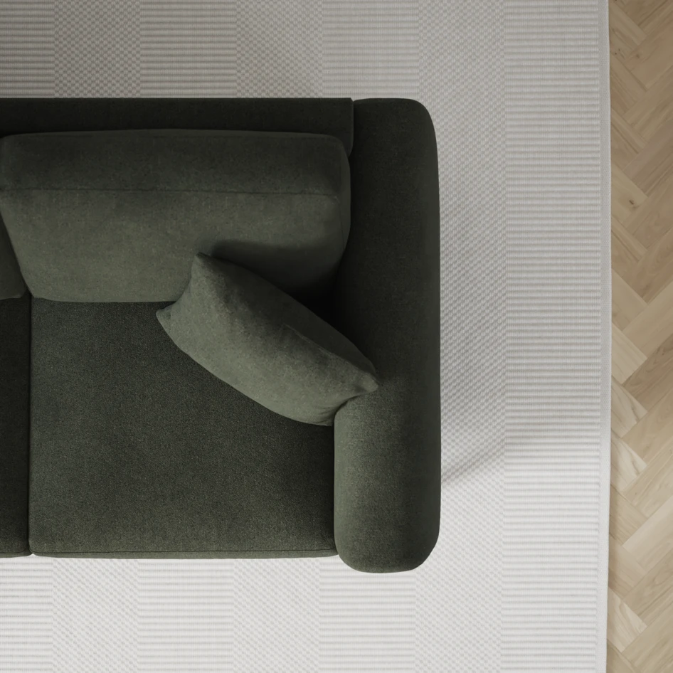 Eden - 3-sits soffa med divan vänster och schäslong höger - Grön