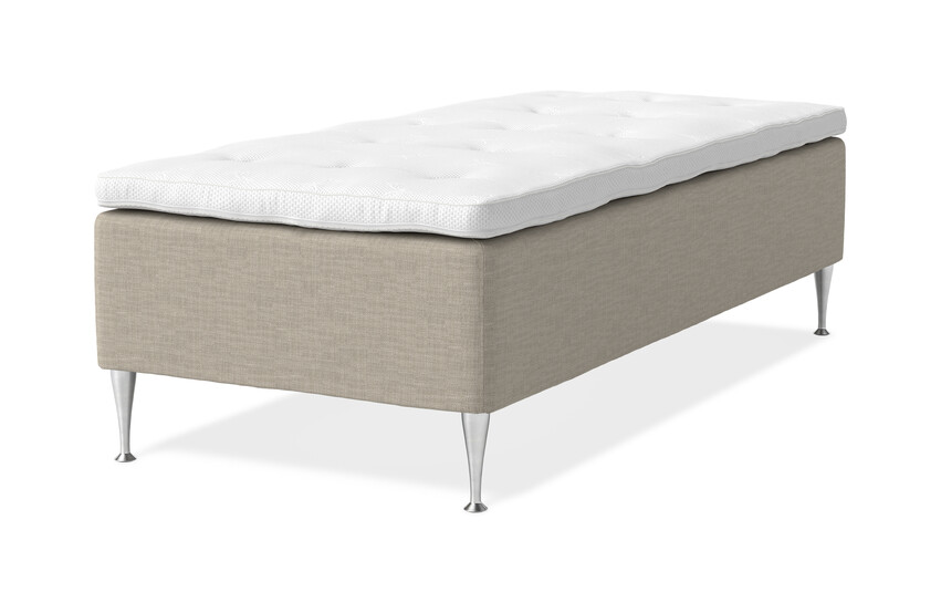 Dream Delux - Ramsäng, enkelsäng med bäddmadrass Dream Delux vit - Beige