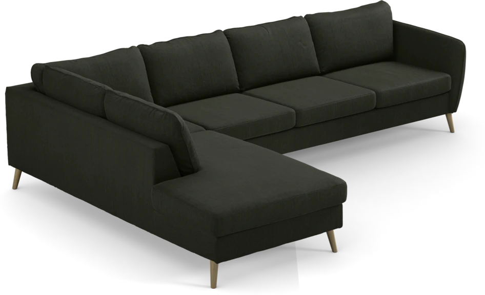 County - 3-sits soffa med divan vänster - Grön