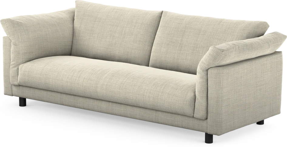 Cherrie - 3-sits soffa, hel dyna, fast klädsel - Beige
