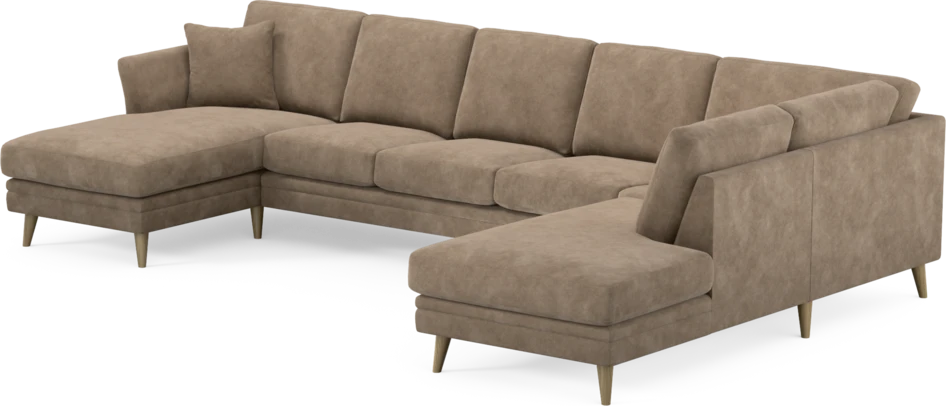 Eden - 3-sits soffa med schäslong vänster och divan höger - Beige