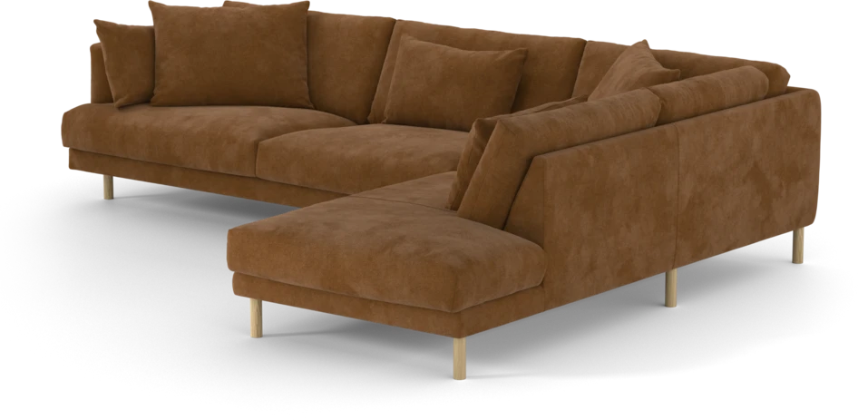 Harper - 3-sits soffa med divan höger - Orange