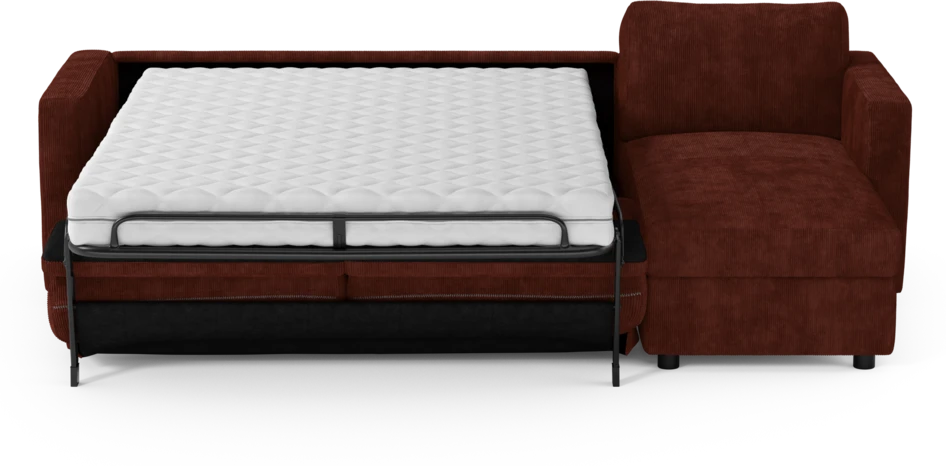 Lindö - Bäddsoffa 2,5-sits med schäslong, vändbar - Röd
