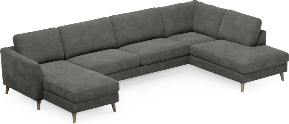 Bridge - 3-sits soffa med schäslong vänster och divan höger - Grå
