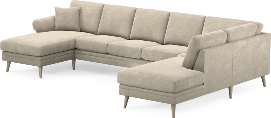 Eden - 3-sits soffa med schäslong vänster och divan höger - Beige