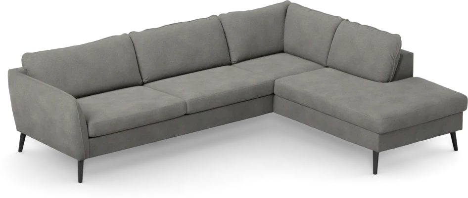 County - 2,5-sits soffa med divan höger - Grå