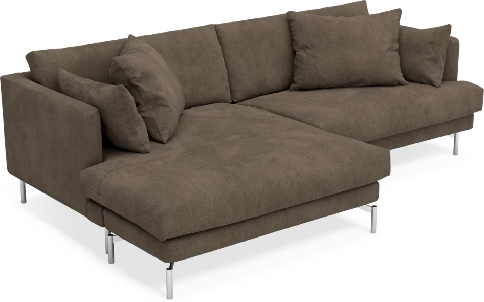 Harper - 4-sits med schäslong XL vänster - Brun