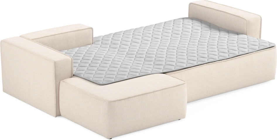 Ide - Bäddsoffa 3-sits med schäslong vänster - Vit
