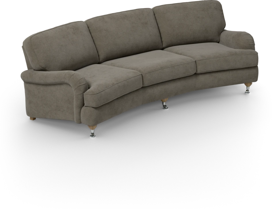 Oxford - 3-sits soffa svängd - Brun