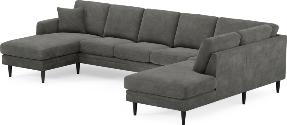 Eden - 3-sits soffa med schäslong vänster och divan höger - Grå