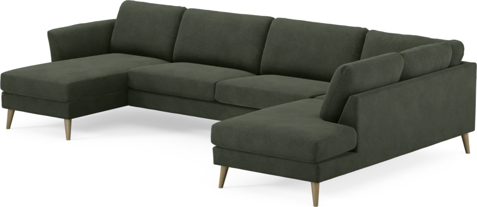 Bridge - 3-sits soffa med schäslong vänster och divan höger - Grön