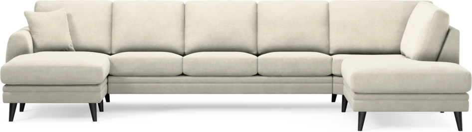 Eden - 3-sits soffa med schäslong vänster och divan höger - Vit