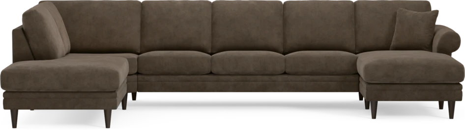 Eden - 3-sits soffa med divan vänster och schäslong höger - Brun