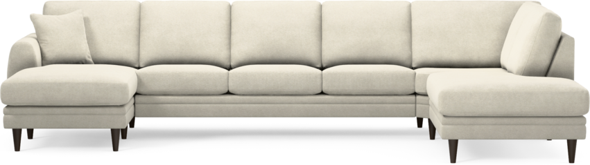 Eden - 3-sits soffa med schäslong vänster och divan höger - Vit