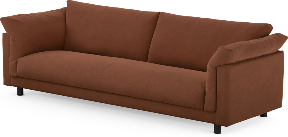 Cherrie - 4-sits soffa, hel dyna, fast klädsel - Orange