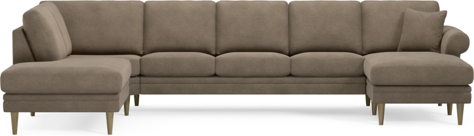 Eden - 3-sits soffa med divan vänster och schäslong höger - Brun