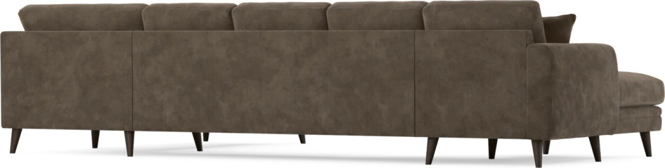 Eden - 3-sits soffa med schäslong vänster och divan höger - Brun