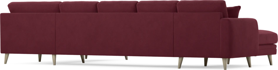 Eden - 3-sits soffa med schäslong vänster och divan höger - Röd