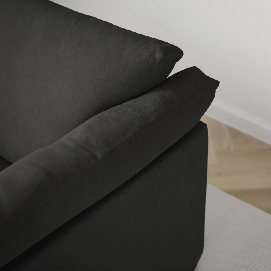 Cherrie - 3-sits soffa med divan vänster, med kappa - Grå