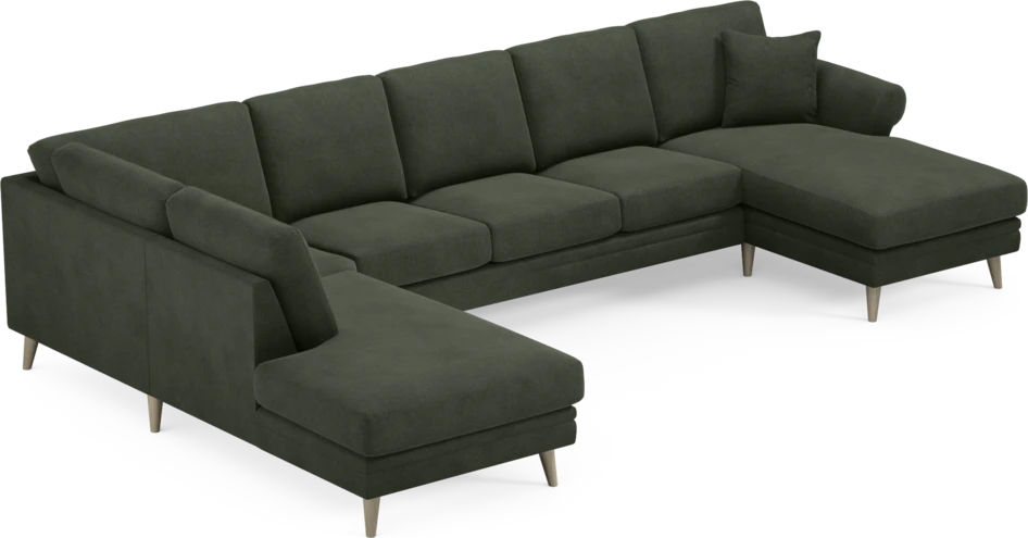 Eden - 3-sits soffa med divan vänster och schäslong höger - Grön