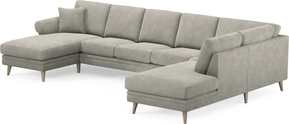 Eden - 3-sits soffa med schäslong vänster och divan höger - Grå