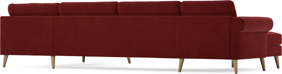 Bridge - 3-sits soffa med schäslong vänster och divan höger - Röd