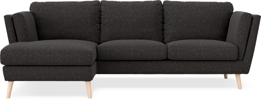 Madison Lux - 2-sits soffa med schäslong vänster - Svart
