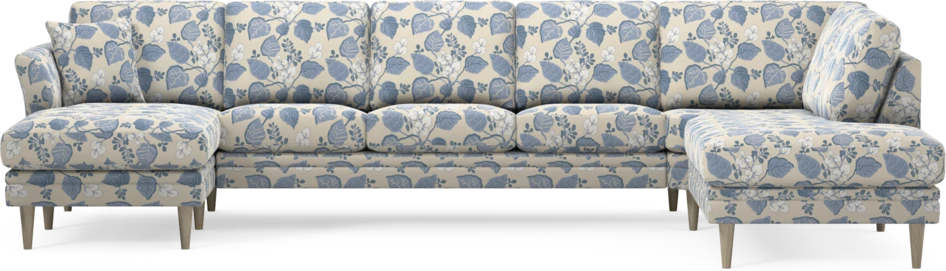 Eden - 3-sits soffa med schäslong vänster och divan höger - Flerfärgad