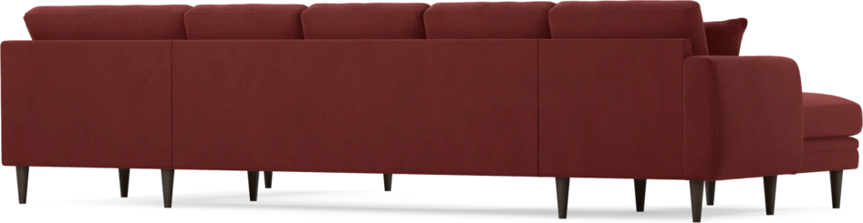 Eden - 3-sits soffa med schäslong vänster och divan höger - Röd