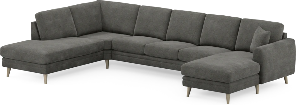 Eden - 3-sits soffa med divan vänster och schäslong höger - Grå