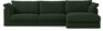 Cherrie - 3-sits soffa med schäslong höger, med kappa - Grön