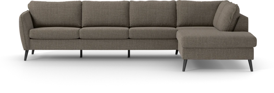 County - 3-sits soffa med divan höger - Brun